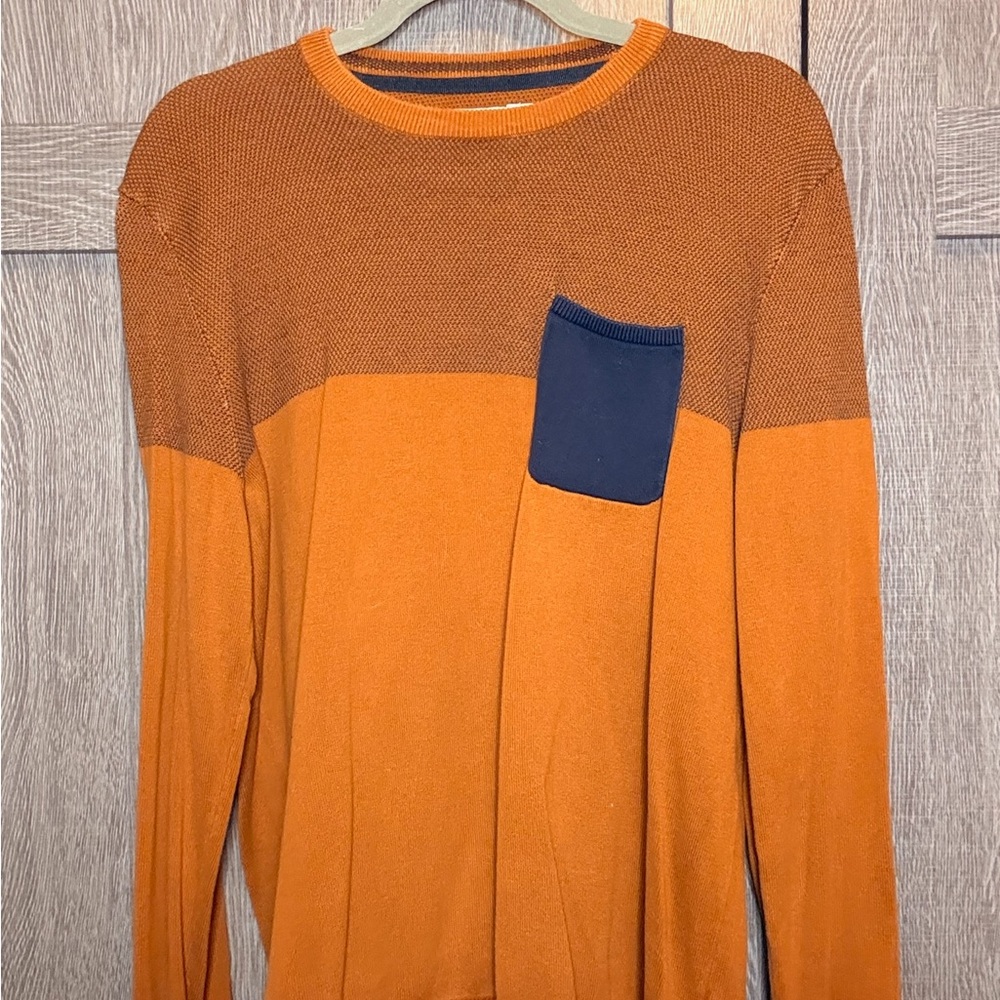 Orange and Blue Colorblock Sweater
